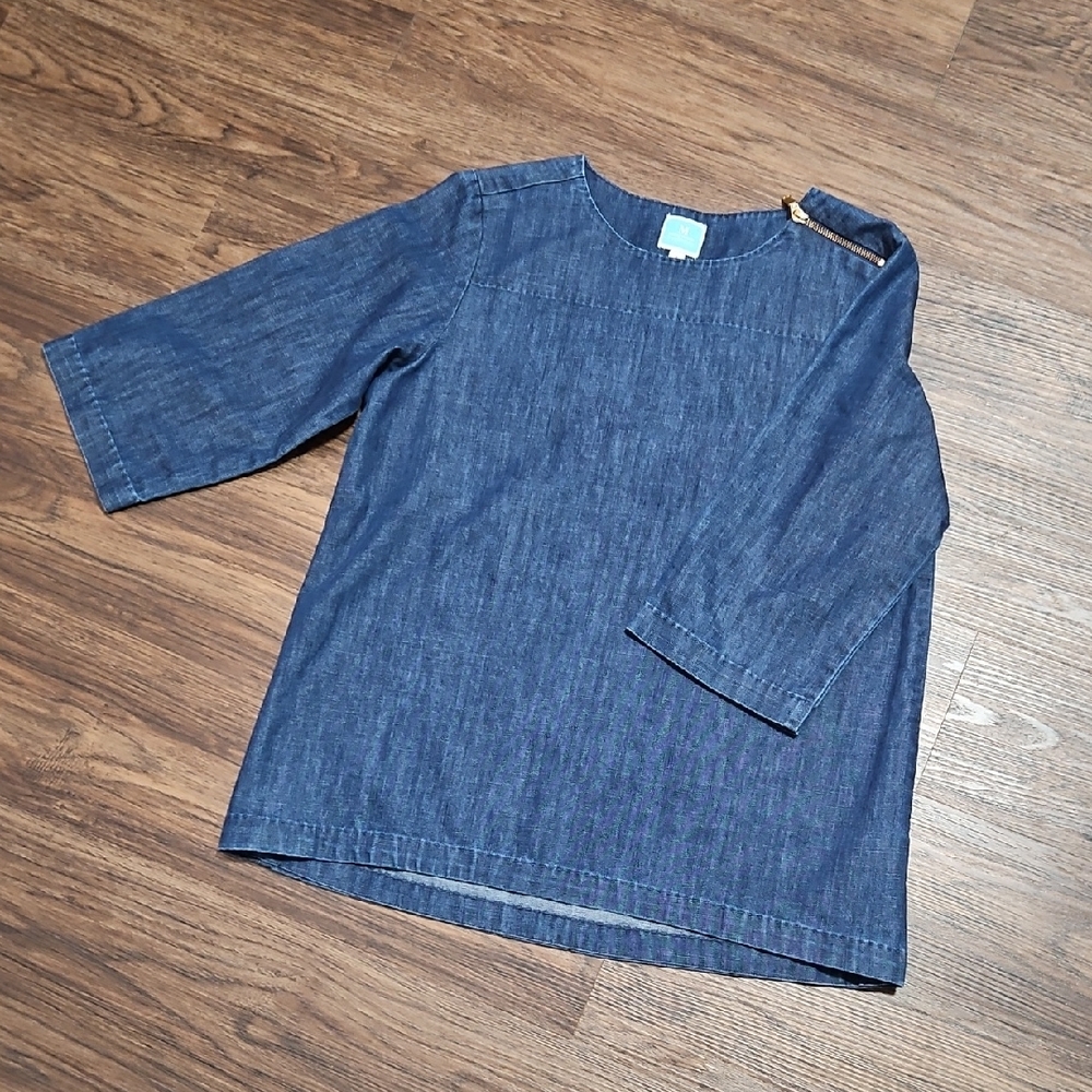 Martha Stewart Everyday Chambray Tunic Top Women’s Small